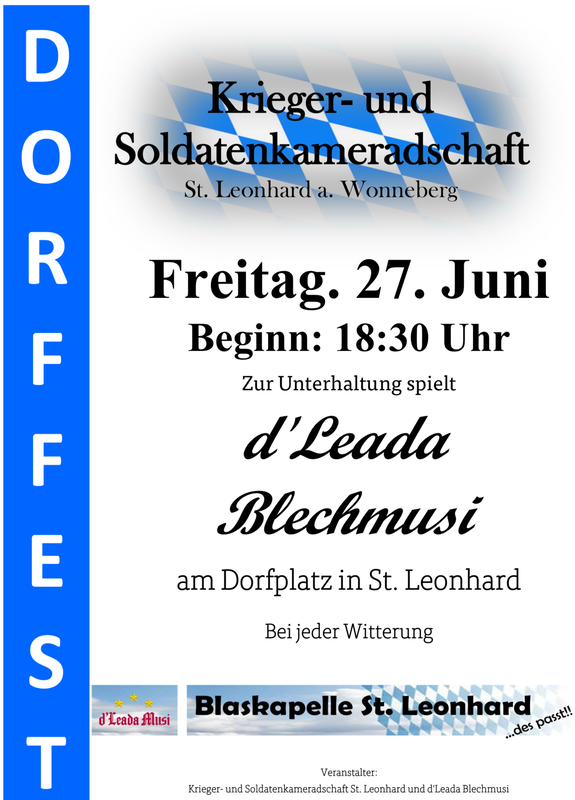 Flyer Dorffest St. Leonhard 2025