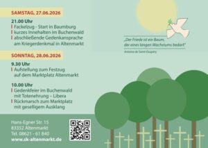 Programmheft Buchenwaldgedenken und 200 Jahrfeier Soldatenkameradschaft Altenmarkt - Programm