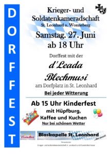 Flyer Dorffest St. Leonhard 2026